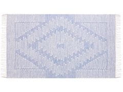 Beliani Bavlnený koberec 80 x 150 cm modrá/biela ANSAR