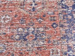 Beliani Bavlnený koberec 140 x 200 cm červená/modrá KURIN