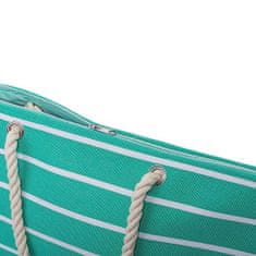 CoZy Veľká plážová taška - Stripes, tyrkysová