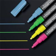 Sigel Kriedový popisovač, 4 rôzne farby, 1-2 mm, kužeľový hrot, tekutý, BA179