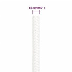 Vidaxl Lodné lano biele 14 mm 250 m polypropylén