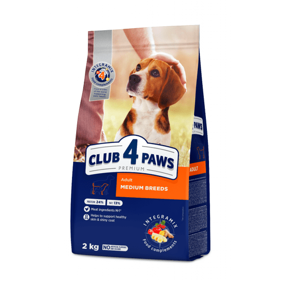 Club4Paws Premium Granule pre dospelých psov stredných plemien 2 kg