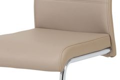 Autronic Moderná jedálenská stolička Jídelní židle koženka cappuccino / chrom (DCL-418 CAP)