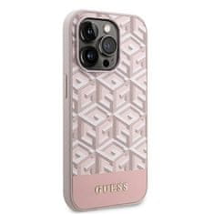 Guess Kryt na mobil PU G Cube MagSafe na Apple iPhone 13 Pro - růžový