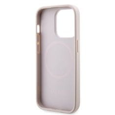 Guess Kryt na mobil PU G Cube MagSafe na Apple iPhone 13 Pro - růžový