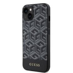 Guess Kryt na mobil PU G Cube MagSafe na Apple iPhone 14 - černý
