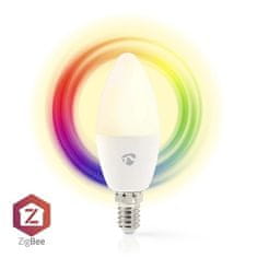 Nedis Chytrá žárovka SmartLife Zigbee 3.0, E14, 4, 9 W, RGB