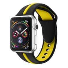 BStrap Silicone Line remienok na Apple Watch 38/40/41mm, Black Yellow
