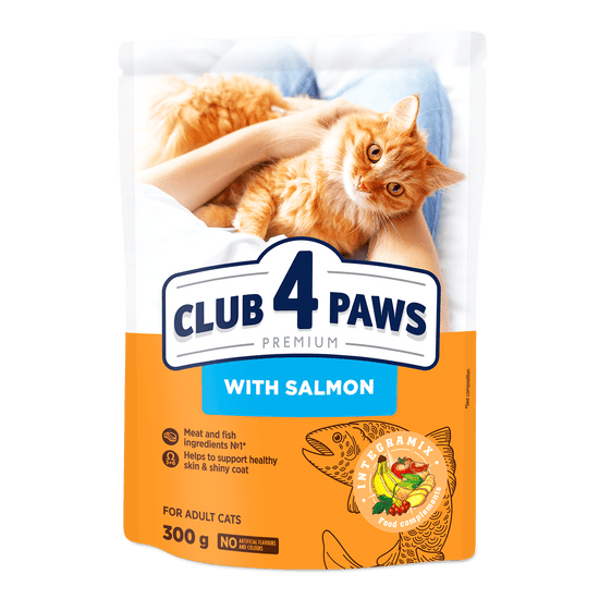 Club4Paws Premium  s lososem pre dospelé mačky 300g