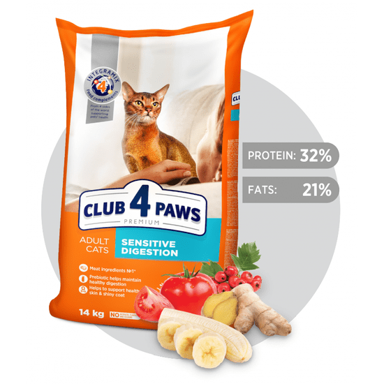 Club4Paws Premium citlive travenie pre dospelé mačky 14kg