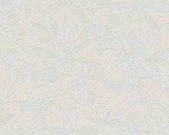 A.S. Création Vliesové tapety 38924-5 Terra - krémovobiela, listy s kvetmi 0,53m x 10,05m