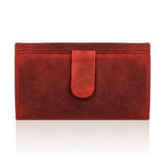 PAOLO PERUZZI Dámska červená kožená peňaženka rfid t-05