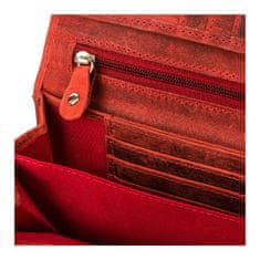 PAOLO PERUZZI Červená kožená dámska peňaženka rfid