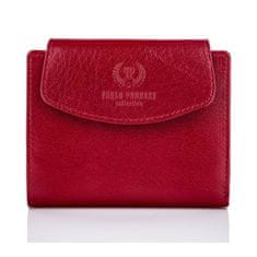 PAOLO PERUZZI Červená kožená dámska peňaženka