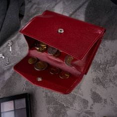 PAOLO PERUZZI Červená elegantná dámska kožená peňaženka