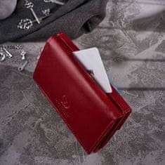 PAOLO PERUZZI Červená dámska kožená peňaženka t-32