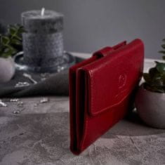 PAOLO PERUZZI Červená elegantná dámska kožená peňaženka