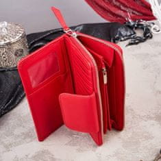 PAOLO PERUZZI Dámska červená kožená peňaženka mr-06