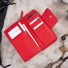 PAOLO PERUZZI Dámska červená kožená peňaženka mr-06