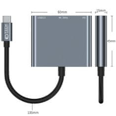 Tech-protect V1 HUB adaptér USB / USB-C / HDMI, šedý