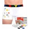 Pánske boxerky športová guma biele + fixy na textil (GF1061) - veľkosť XXL