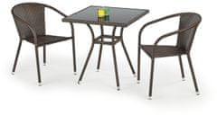 Halmar Záhradný stôl Mobil, čierna / tmavohnedá
