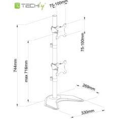 Techly Stolové rameno X2 Vertikálny stojan