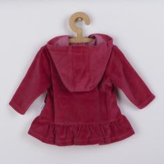NEW BABY Semišková mikinka s kapucňou Baby tmavo ružová - 62 (3-6m)