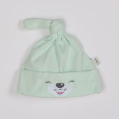 Bavlnená kojenecká čiapočka Lucky zelená - 62 (3-6m)