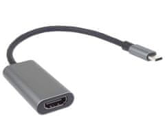 PremiumCord Prevodník USB-C na HDMI, rozlíšenie 4K a FULL HD 1080p, kovové púzdro