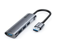 C-Tech HUB USB, UHB-U3-AL, 4x USB 3.2 Gen 1, hliníkové telo