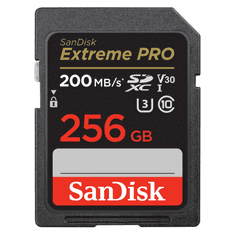 SanDisk Extreme PRO 256GB SDXC Memory Card 200MB/s a 140MB/s, UHS-I, Class 10, U3, V30