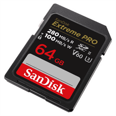 SanDisk Extreme PRO 64 GB V60 UHS-II SD karty, 280/100 MB/s, V60, C10, UHS-II