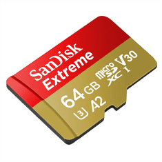 SanDisk Extreme microSDXC 64GB + SD adaptér 170MB/s a 80MB/s A2 C10 V30 UHS-I U3