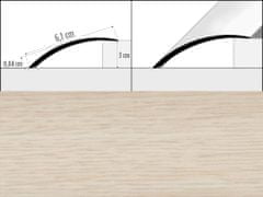 Effector Prechodové lišty A49 - SAMOLEPIACE šírka 6,1 x výška 0,82 x dĺžka 100 cm - dub jasmínový