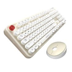slomart Sada bezdrôtovej klávesnice a myši MOFII Sweet 2.4G (biela a béžová)