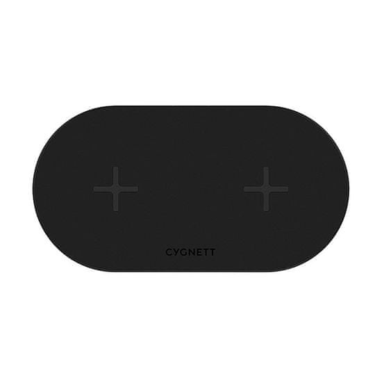 Cygnett Cygnett 20W duálna bezdrôtová nabíjačka (čierna)