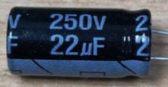 HADEX 22u/250V 105° 10x21x5mm, elektrolyt.kondenzátor radiálny
