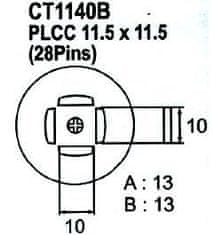 HADEX Nadstavec na vyfúkavačku PLCC 28pin 10x10mm