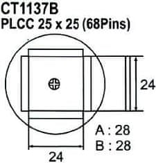 HADEX Nadstavec na vyfúkavačku PLCC 68pin 24x24mm