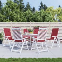 Vidaxl Podložky na záhradné stoličky, vysoké operadlo 6 ks 120x50x3 cm