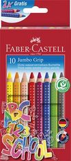 Faber-Castell Farebné pastelky "Jumbo Grip", 10 farieb, trojhranné, 280922