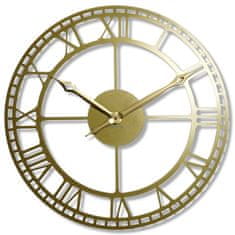 Flexistyle Nástenné kovové hodiny Vintage Retro zlato z21a, 50 cm