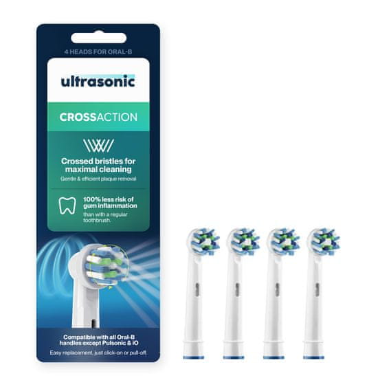 Ultrasonic CrossAction kefková hlavica pre Oral-B, 4 ks