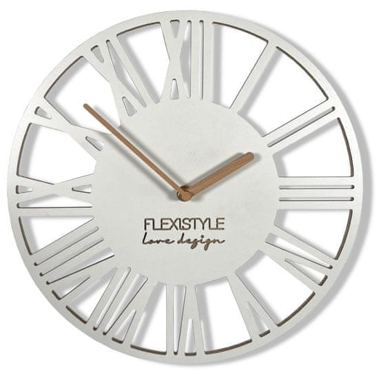 Flexistyle Nástenné hodiny Loft Piccolo biele z219-2-dx 30 cm