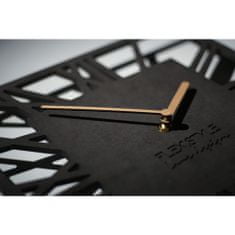 Flexistyle Nástenné hodiny loft piccolo štvorcové 30cm, čierna z219b
