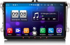 Multimediálny prehrávač do auta pre Android 13.0 Volkswagen, Seat, Škoda s dekodérom Canbus, 2/32GB AUTORÁDIO navigácia 2 din 9palcové , GPS navigáciou, WIFI, USB, Bluetooth, + zadná kamera