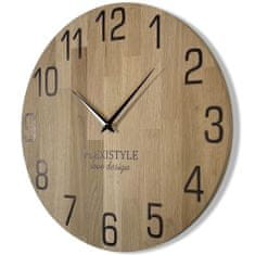 Flexistyle Dubové nástenné hodiny Natur z228-d-1, 50 cm