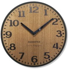 Flexistyle Dubové nástenné hodiny Elegante z227-1d-1-x tmavohnedé, 30 cm
