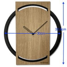 Flexistyle Drevené nástenné hodiny Wood oak 2 z215-1d-1-x v, 32 cm